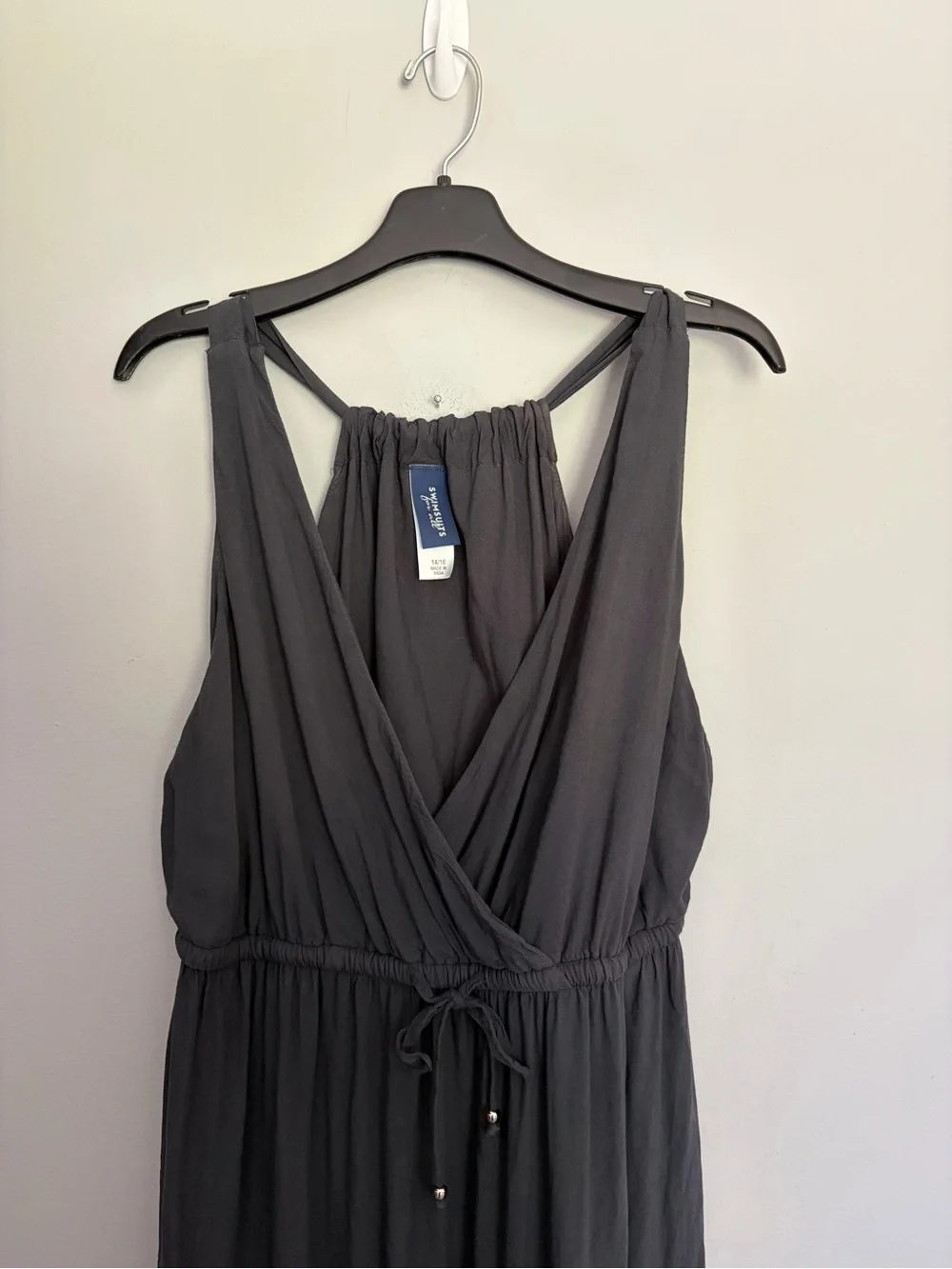 Swimsuits For All Tenley Cover Up Maxi Dress Woman 14/16 Dark Gray Side Slits